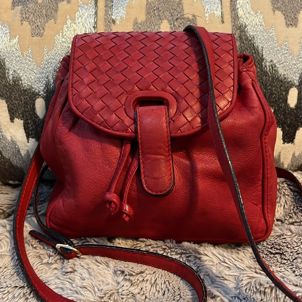 BOTTEGA VENETA RED BACKPACK